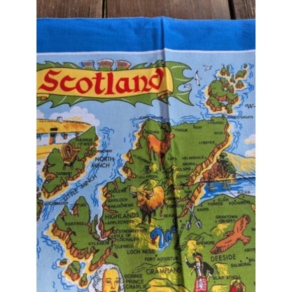 Scotland Pictorial Map Scotch Whisky Kitchen Dish Tea Towel Cotton Made In UK - Picture 9 of 16